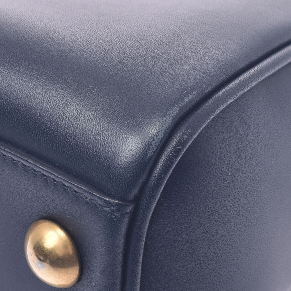 SAINT LAURENT Baby Duffle Bag Navy Blue Calfskin Handbag - Picture 8 of 9
